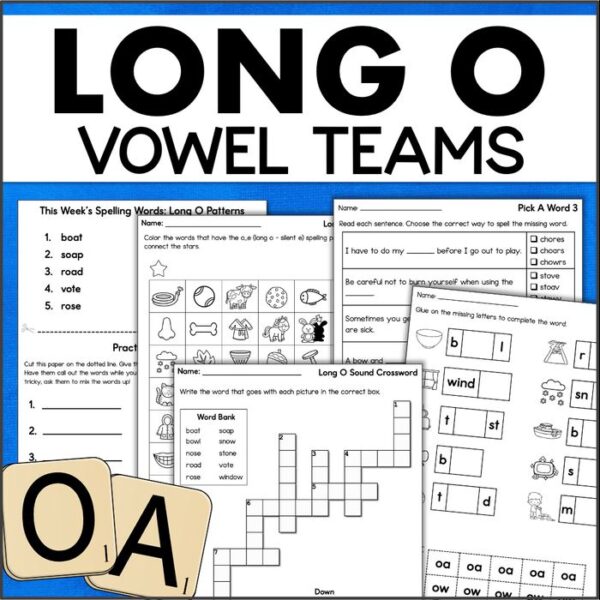 long o vowel teams worksheets